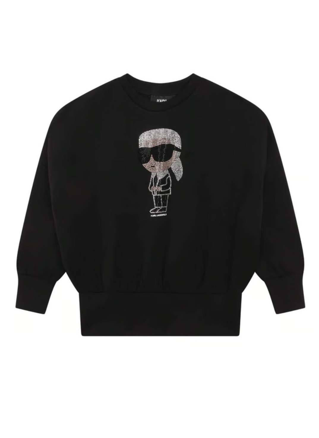 KARL LAGERFELD SWEATSHIRT MAN BLACK FACE PRINTED