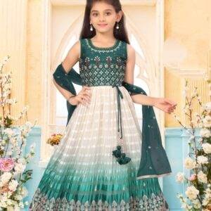 ETHNIC WEAR GREEN LONG DRESS