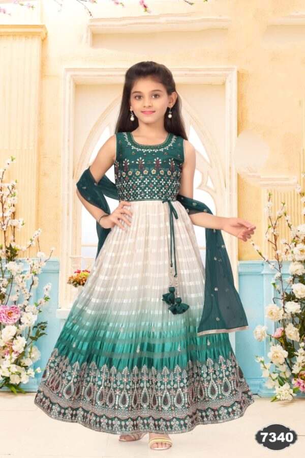 ETHNIC WEAR GREEN LONG DRESS