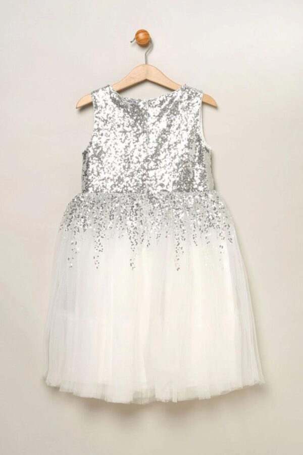 Elegant Sleeveless Sequin and Tulle Dress for Girls - Image 2