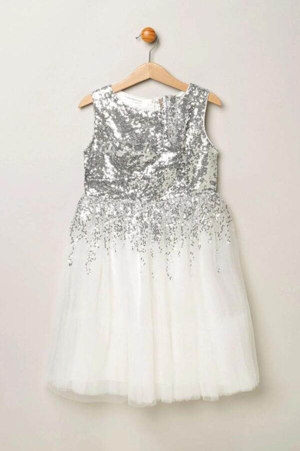 Elegant Sleeveless Sequin and Tulle Dress for Girls