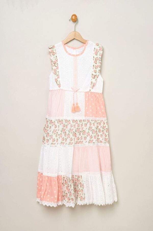 Charming Patchwork Floral Sleeveless Dress for Girls