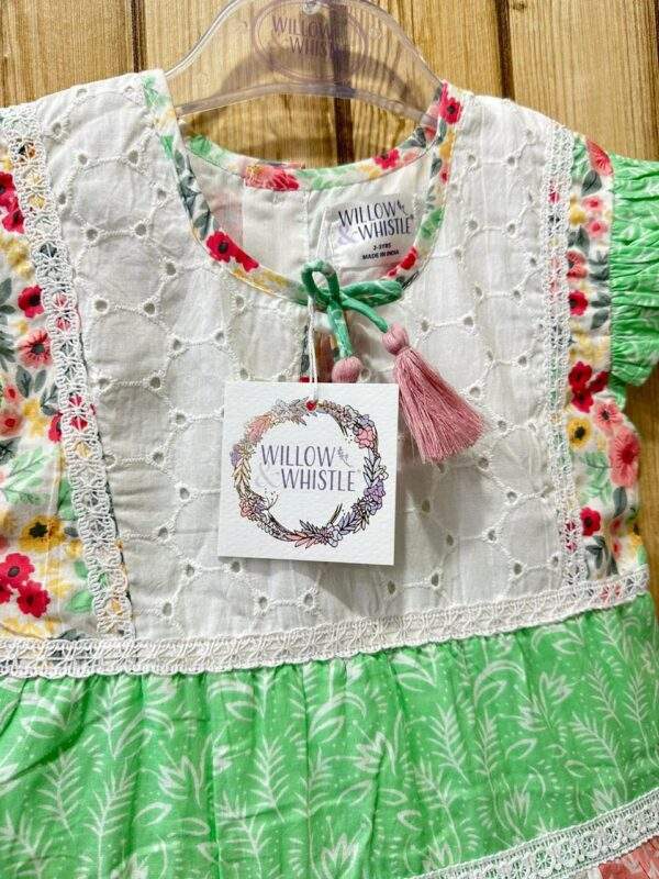 Charming Multi-Patterned Patchwork Dress for Girls - Image 2