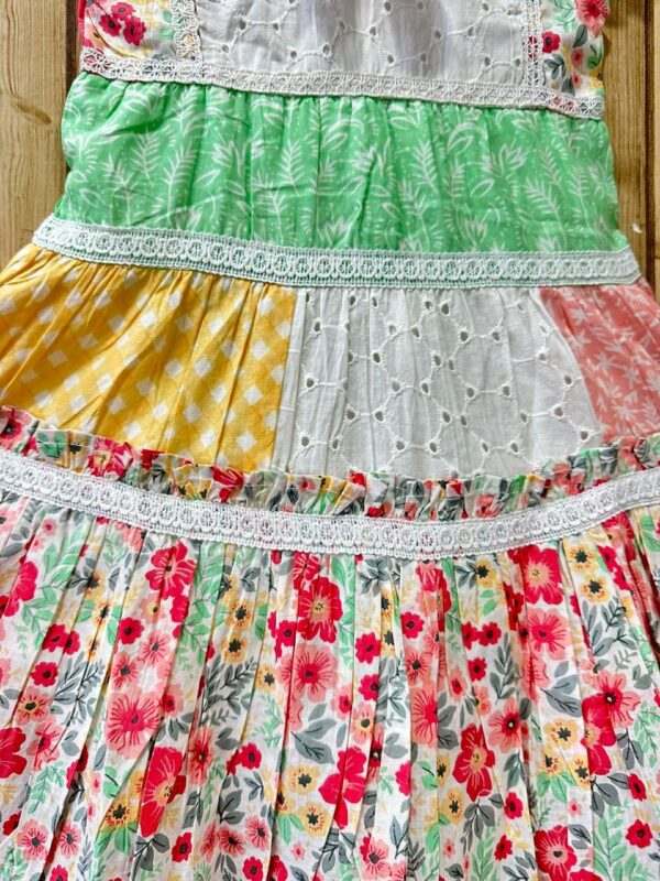 Charming Multi-Patterned Patchwork Dress for Girls - Image 3