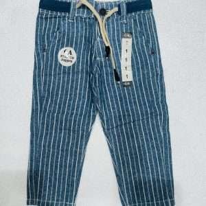 Charming Blue and White Striped Jogger Pants for Kids