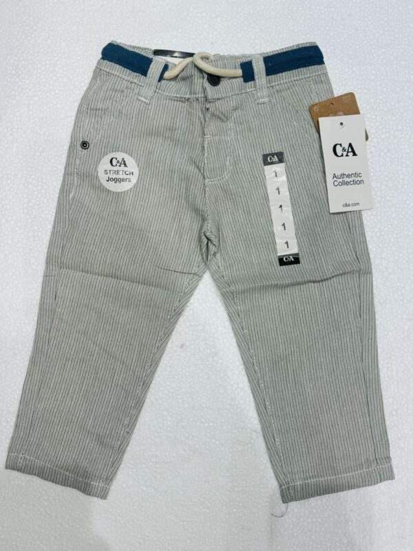 Charming Blue and White Striped Jogger Pants for Kids