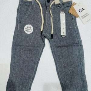 Stylish Grey Herringbone Stretch Jogger Pants for Kids