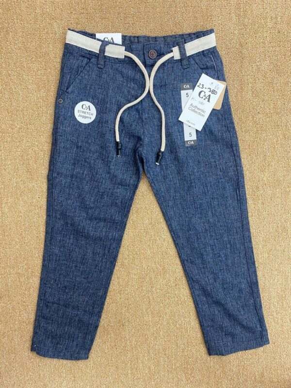 Charming Blue Jogger Pants with White Drawstring for Kids