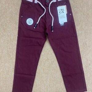 Stylish Maroon Jogger Pants with Drawstring Waist for Kids