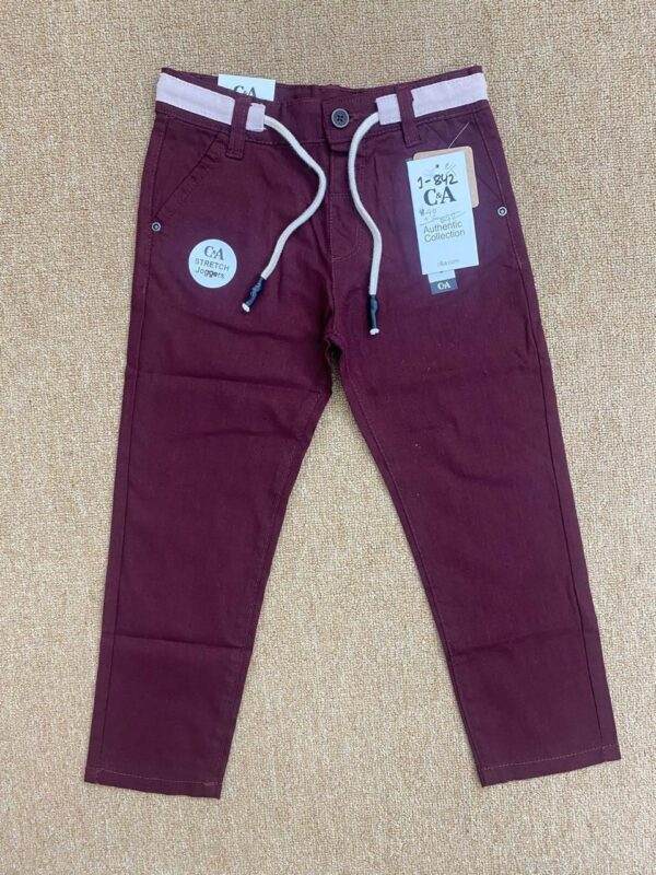 Stylish Maroon Jogger Pants with Drawstring Waist for Kids