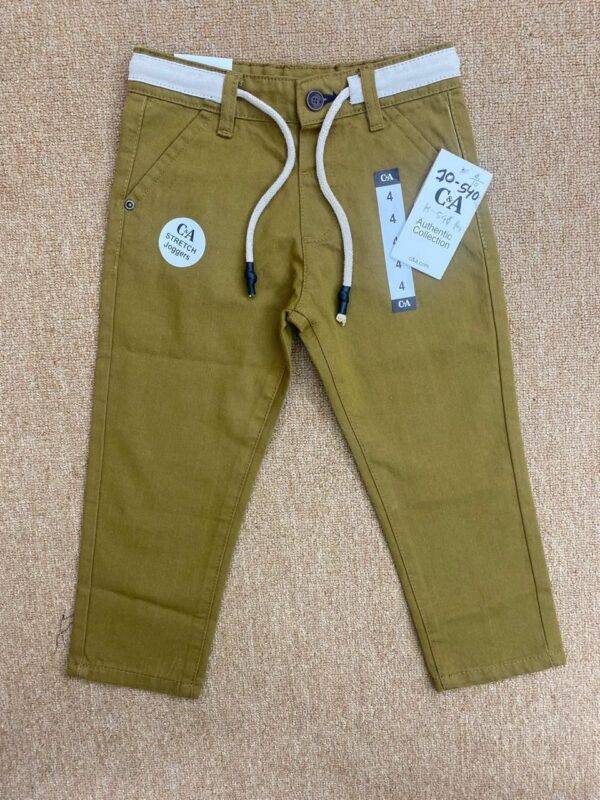 Stylish Mustard Yellow Stretch Jogger Pants for Kids