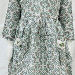 Charming Floral Eyelet White Dress with Peter Pan Collar for Kids