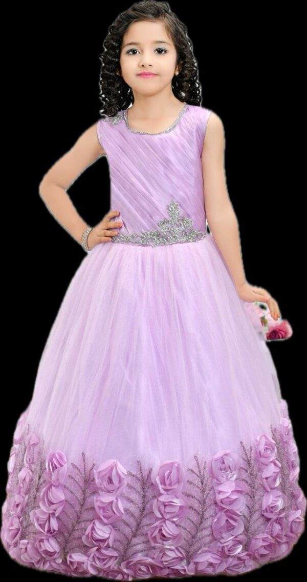 GIRLS ETHNIC PARPAL COLOUR LONG FROCK