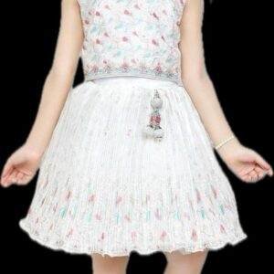 Girls Ethnic white crop top