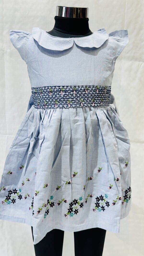 OKAIDI GREY EMBROIDERY FROCK