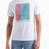 Armani Exchange Men's Regular Fit Cotton Colored Lines Box Logo Tee