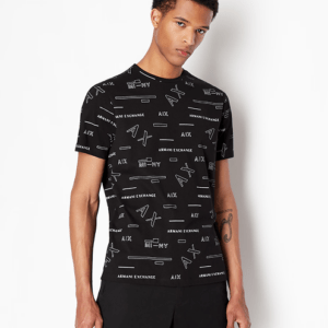 All-Over Logo Print Organic Cotton T-Shirt