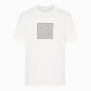 Regular fit cotton T-shirt with maxi ASV logo patch
