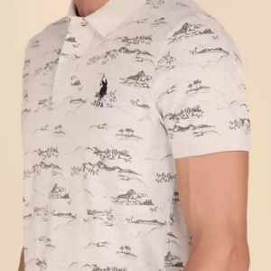 Men All-Over Graphic Print Slim Fit Polo T-Shirt