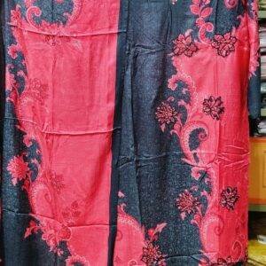 BLACK AND RED STRIGHT KURTA SET