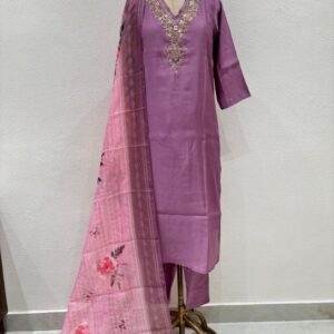 violet  v neck Partywear Salwar suit