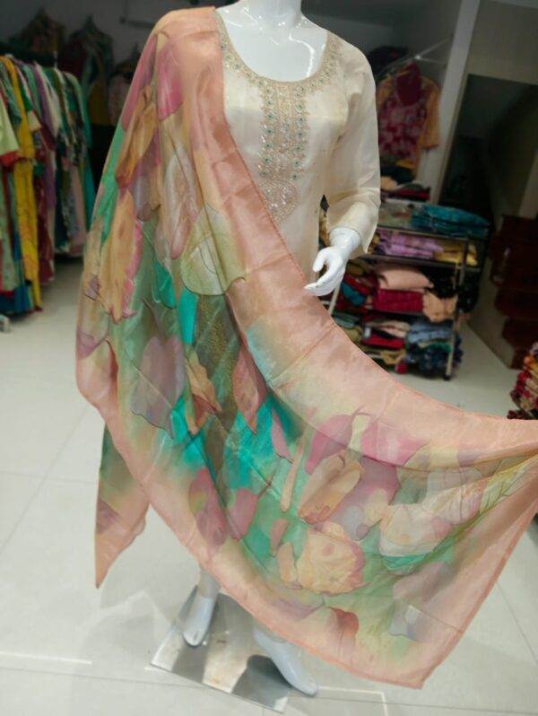 off white full party wear dress