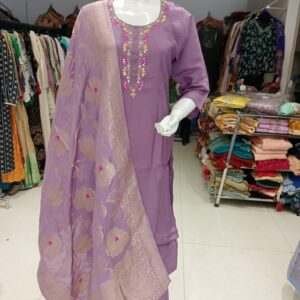 lavender colour party wear dress