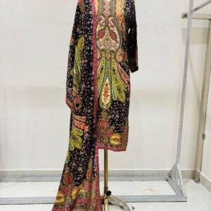 BLACK AND PARROTGREEN MAROON COMBINATION KRUTHI SET