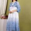 ICE BLue COTTON A LINE DRESS