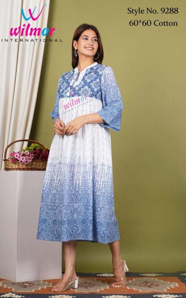 ICE BLue COTTON A LINE DRESS
