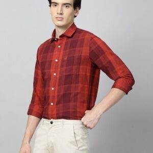 Men Checked Regular Fit Shirt with Patch Pocket CK
