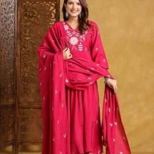 PINK Anarkali Kurta Set with Dupatta.