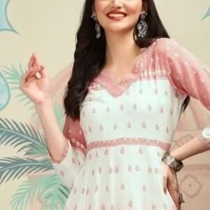 Floral Printed Anarkali Kurta with likely as part of a set