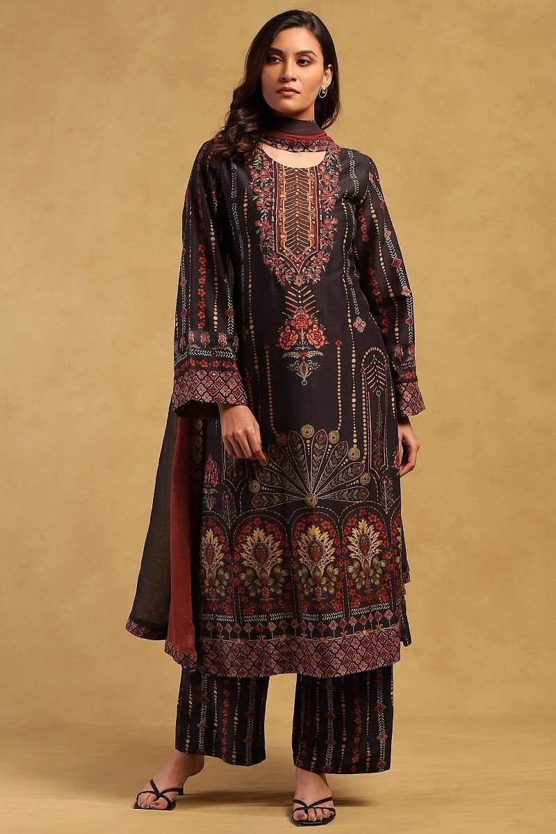 Black Kiraj Kurta Set. - Image 2