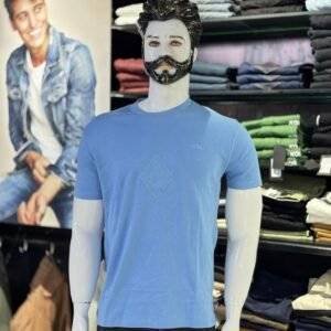 light blue, round-neck men's t-shirt