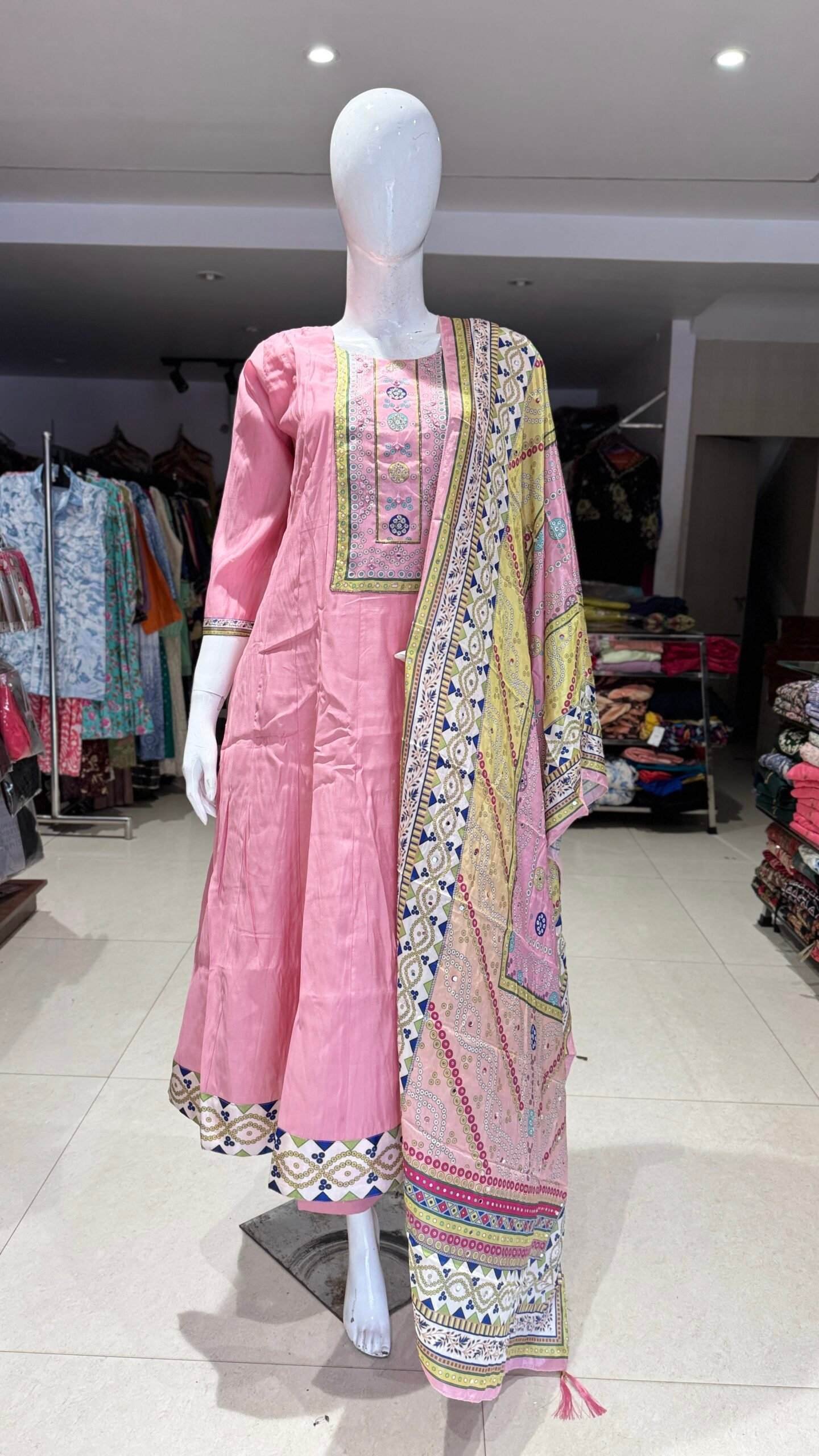 PINK ROMAN SILK PARTYWEAR SUIT