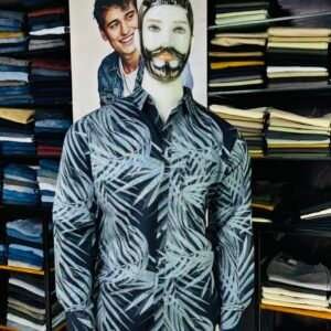 SPYKAR black and grey leaf shirt