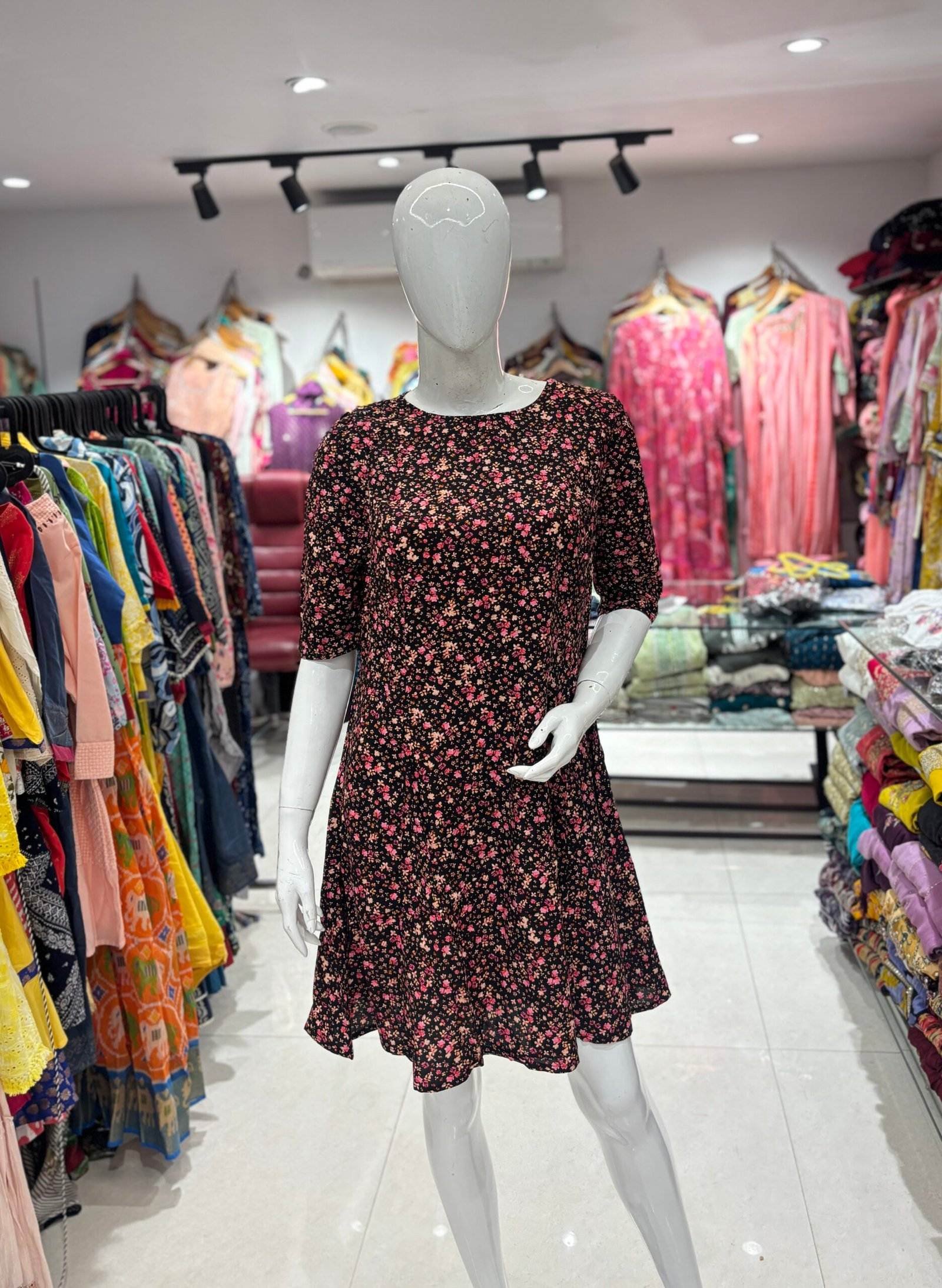 A-line Floral Mini Dress