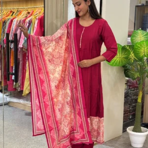  magenta ethnic suit set 