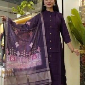 purple kurta set
