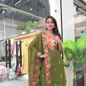  olive green Indian suit 