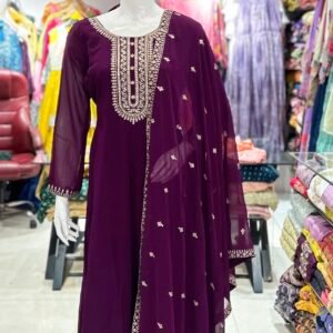PURPLE COLOUR ANARKALI SALWAR