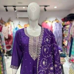 purple salwar kameez set