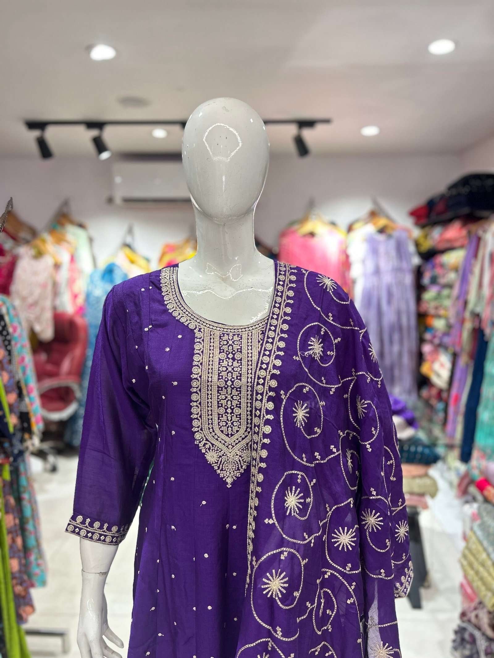 purple salwar kameez set