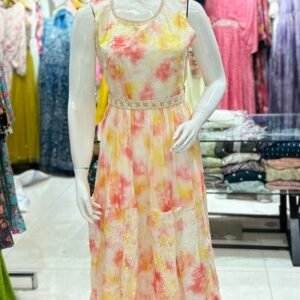 multicolor floral print tiered maxi dress