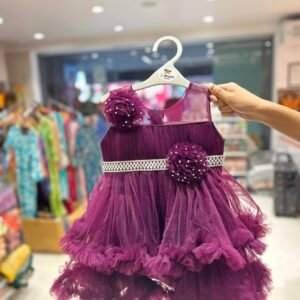 purple party wear frock