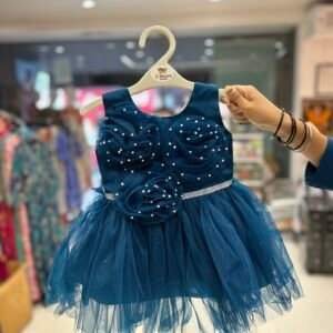 blue tulle party dress
