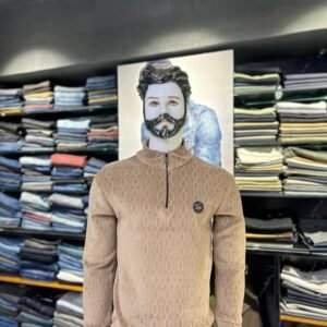 men's mock neck, half-zip sweatshirt