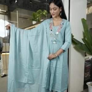 light blue kurta pant set