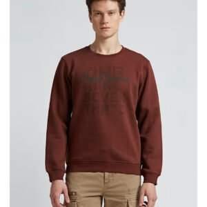 Pepe Jeans Brown Graphic Print Full Sleeved Sweatshirt